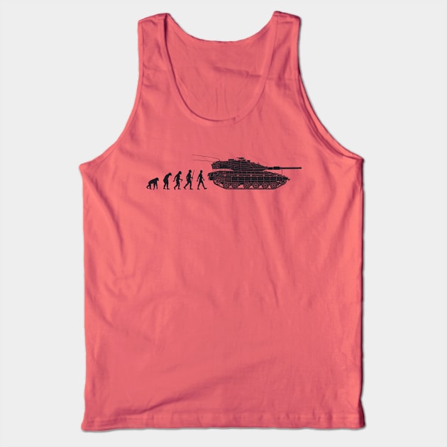 Comic evolution of a man into a Merkava Mk 4 tank Tank Top by FAawRay